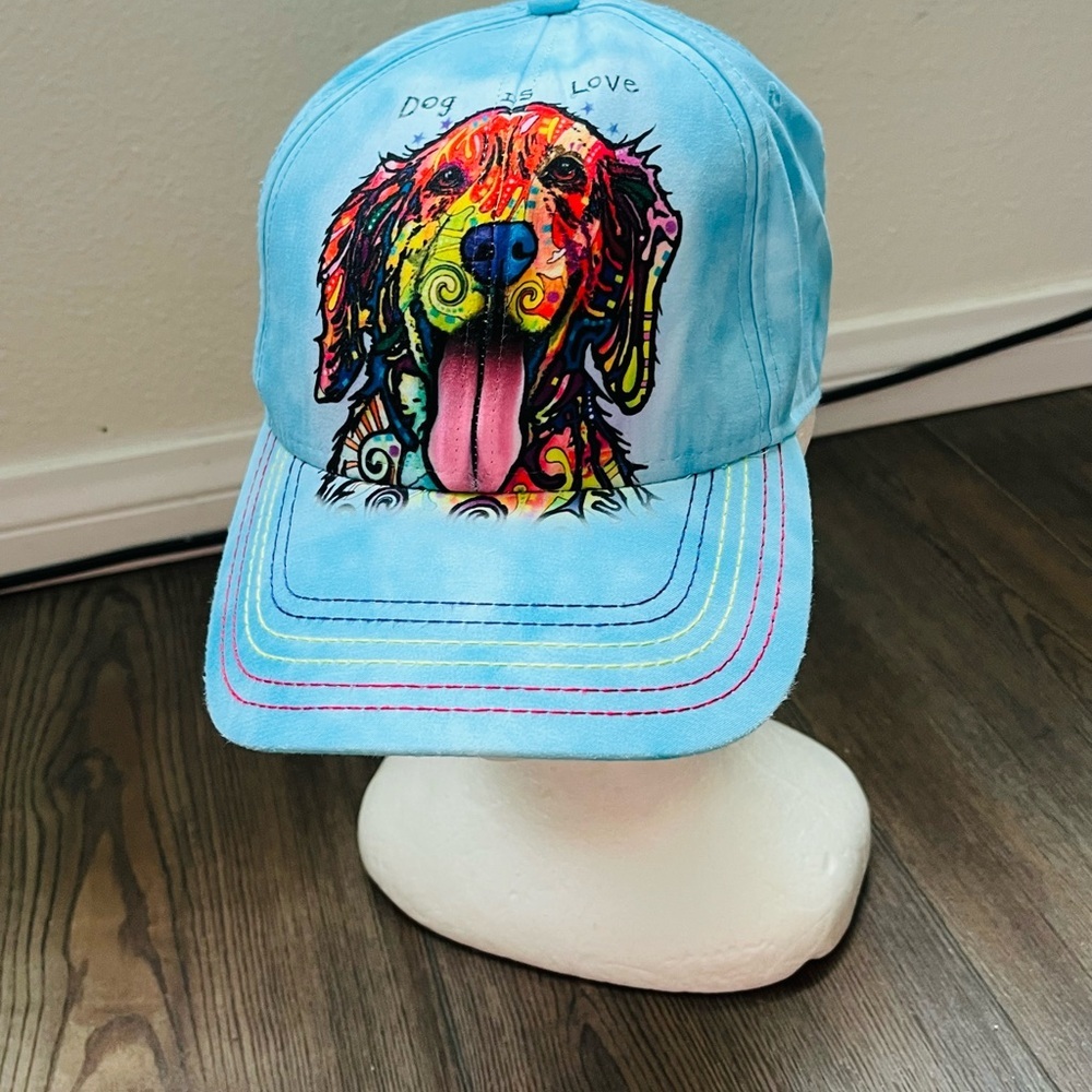 The Mountain Vibrant Dog Print Blue Cap